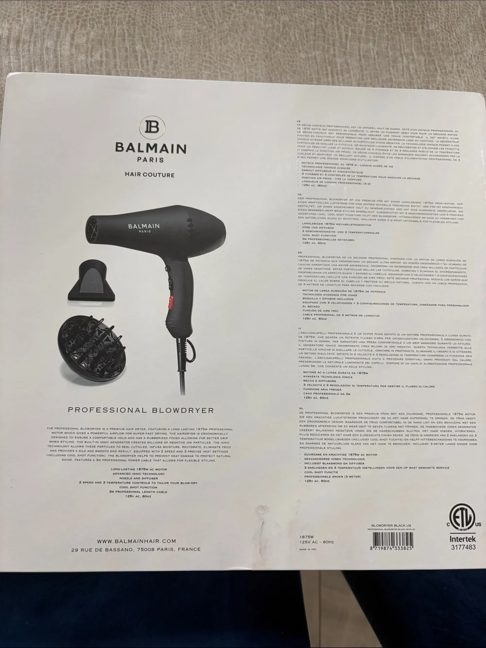 Balmain Paris Hair Couture Professional Blowdryer -